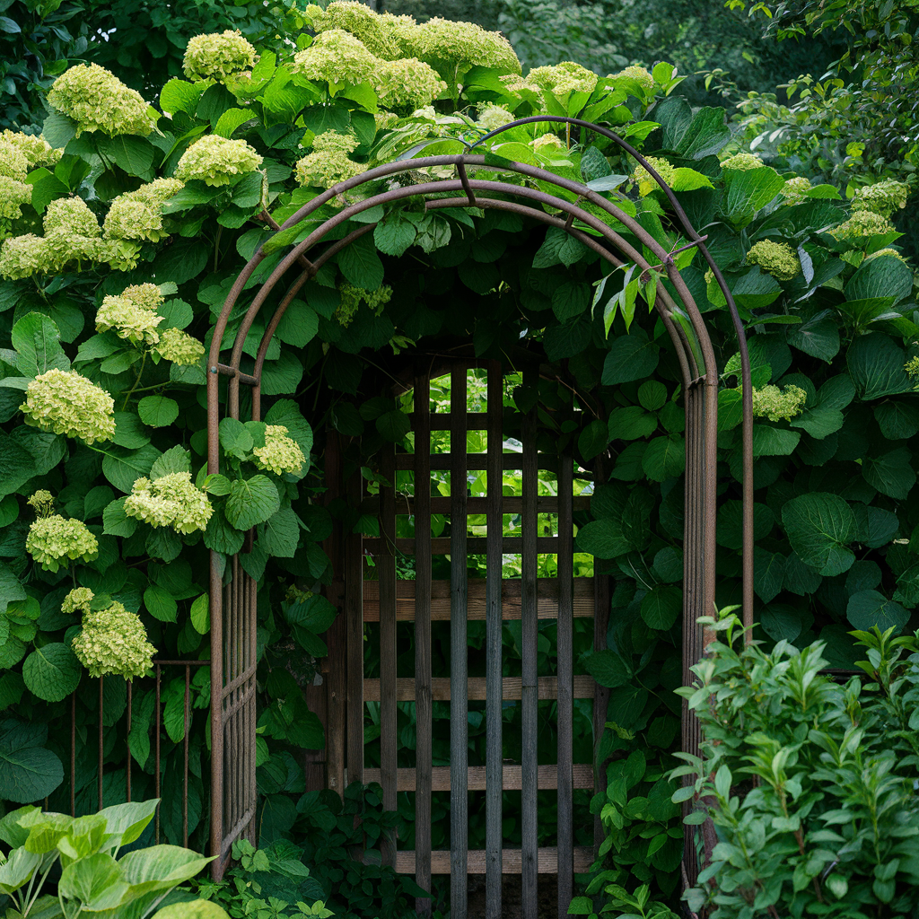 Use the arch to create an entrance to a hidden garden area.